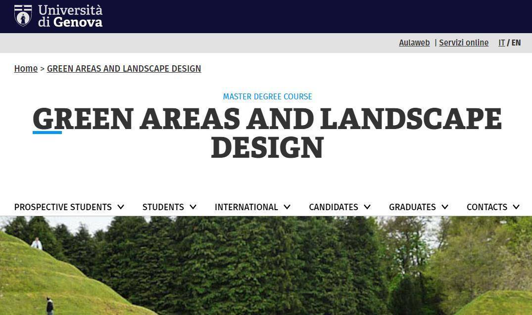 意大利热那亚大学绿地与景观设计硕士课程解析